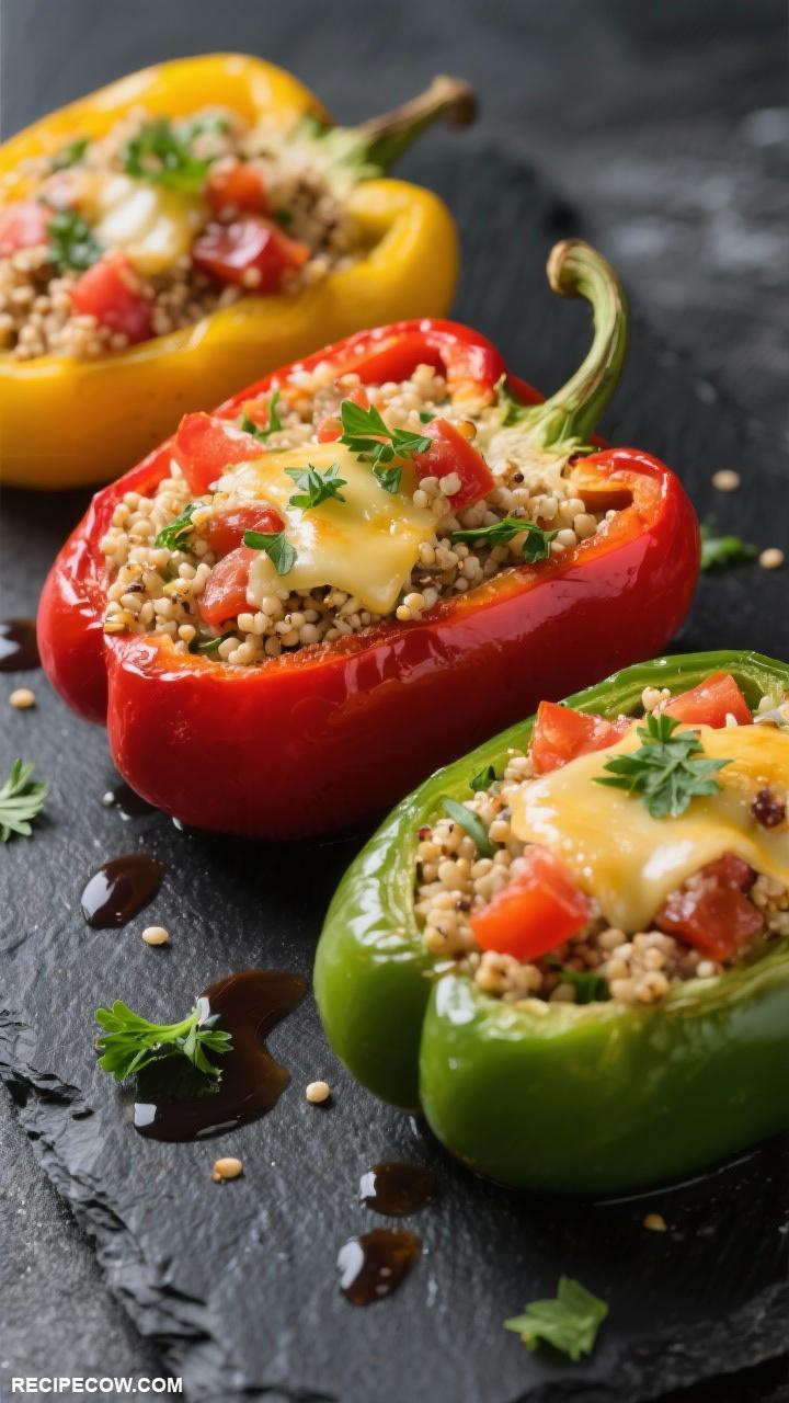 black stone meals Stuffed Bell Peppers on Stone