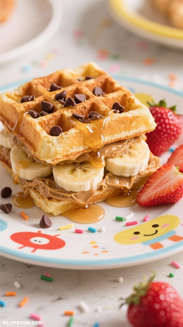 breakfast ideas for kids Chocolate Chip Waffle Sandwich
