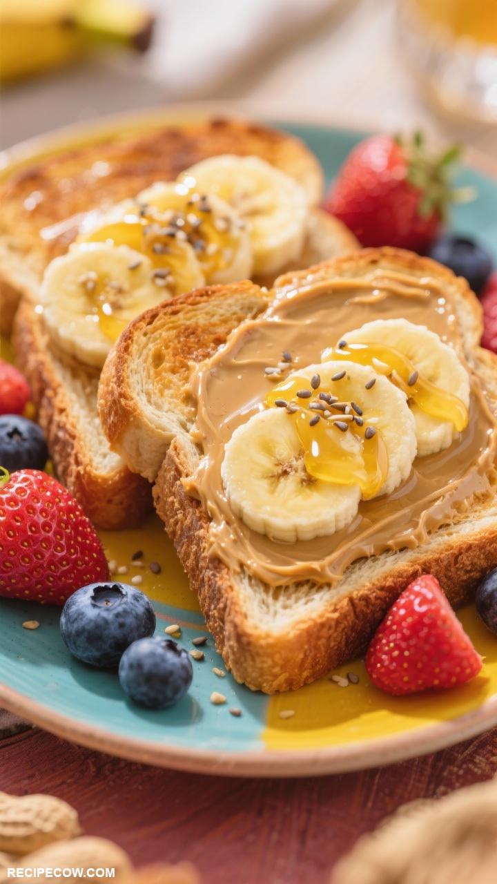 breakfast ideas for kids Peanut Butter Banana Toast