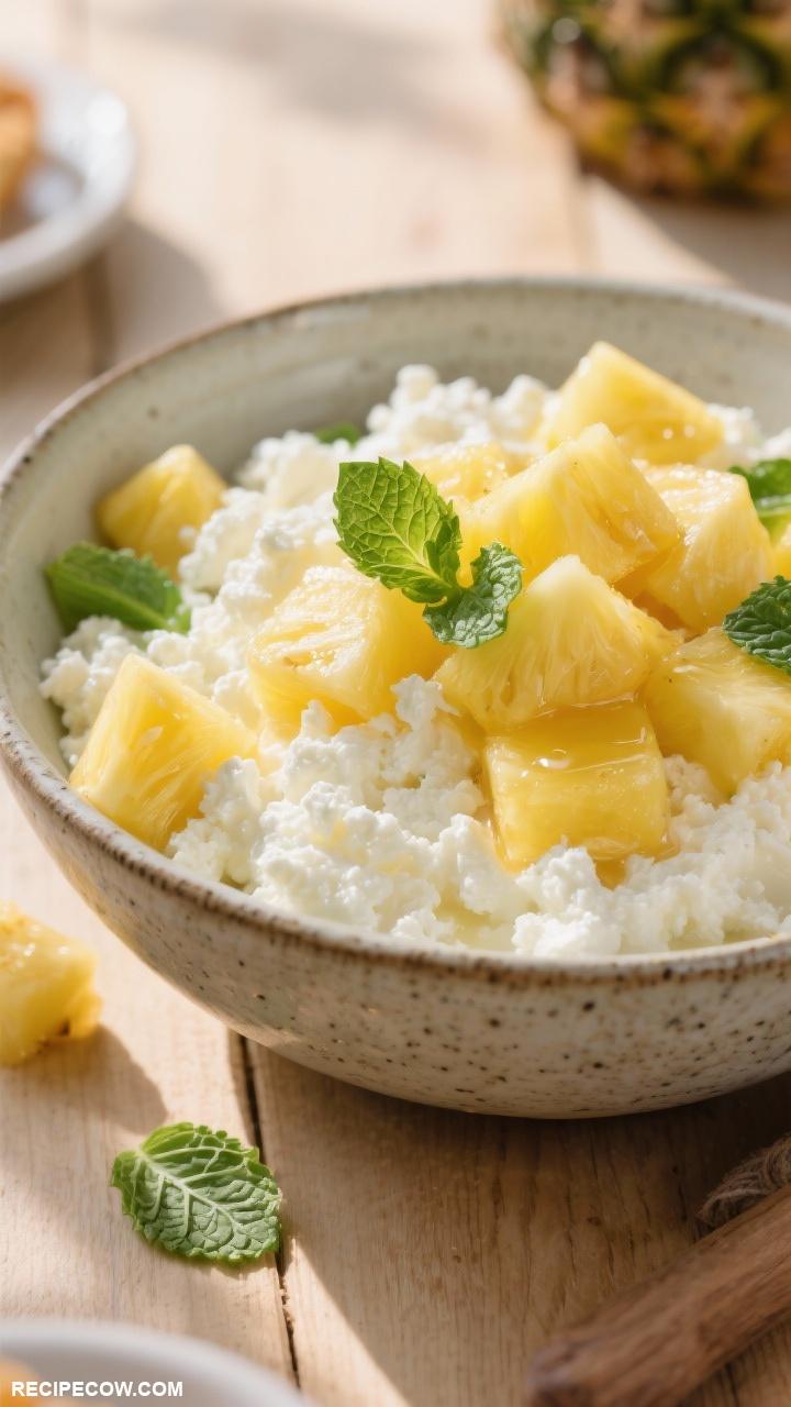 budget friendly breakfast ideas Cottage Cheese with Pineapple Chunks