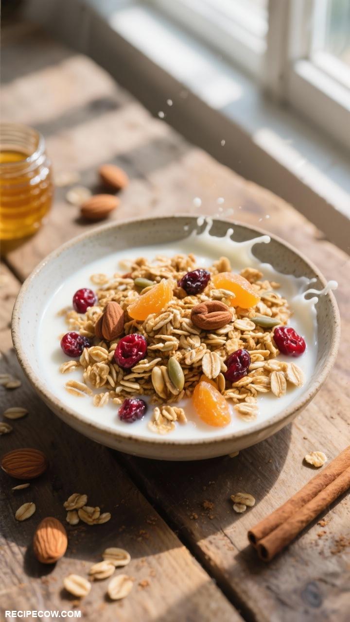 budget friendly breakfast ideas Homemade Granola with Milk