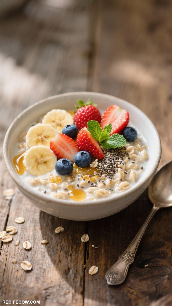 budget friendly breakfast ideas Overnight Oats with Fruits