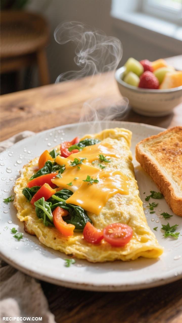 budget friendly breakfast ideas Vegetable Omelette with Cheese