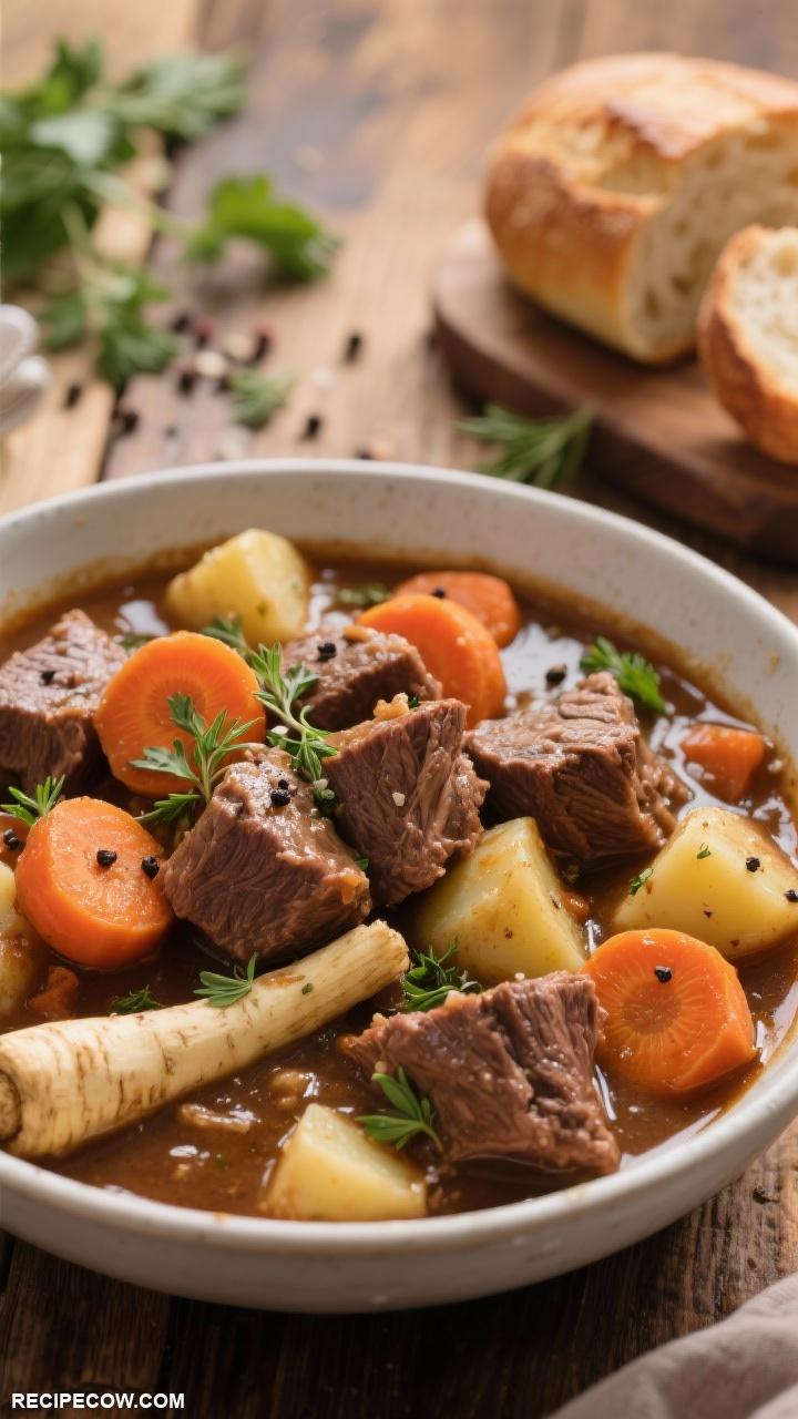 country style cooking Beef Stew with Root Vegetables