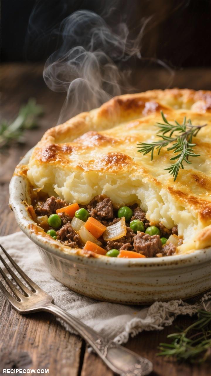 country style cooking Shepherds Pie with Mashed Potatoes