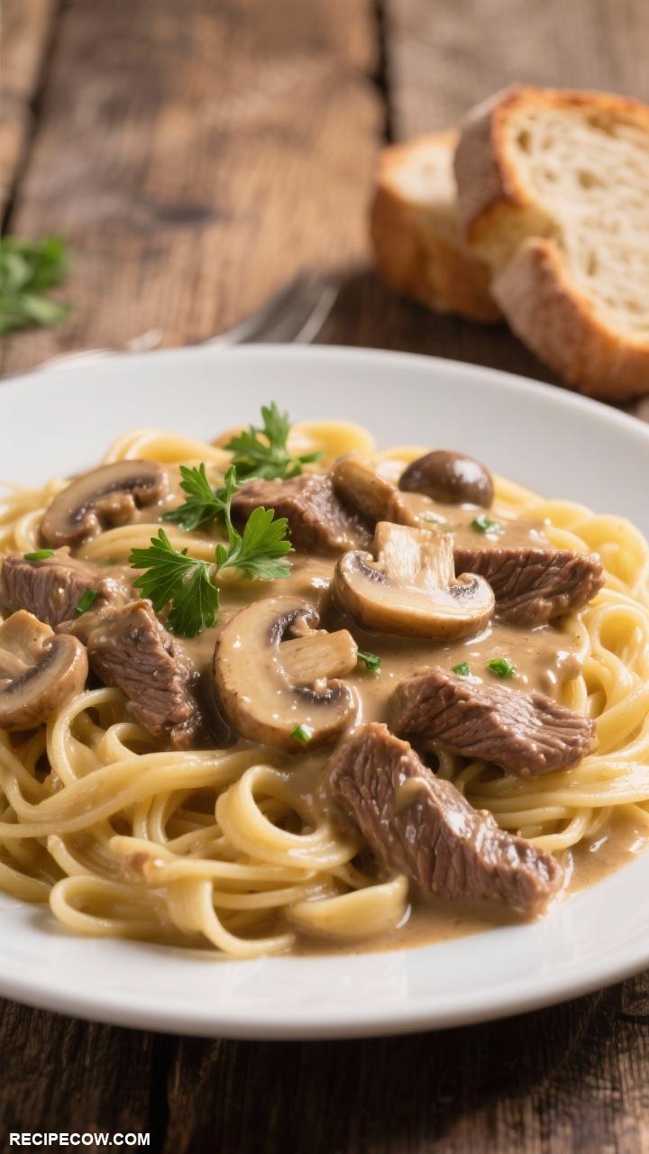 crockpot recipes Beef Stroganoff with Mushrooms