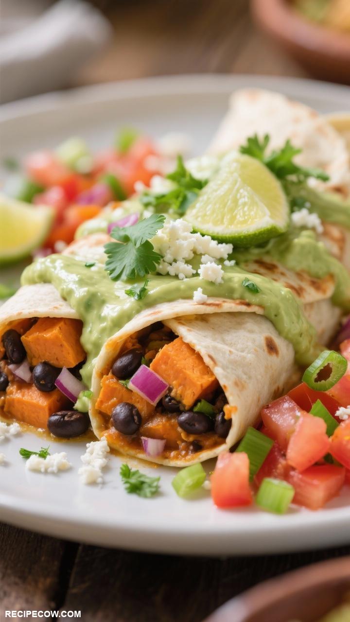 dinner recipes Sweet Potato and Black Bean Enchiladas