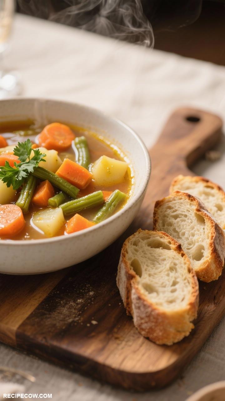 easy dinner ideas Hearty Vegetable Soup with Bread