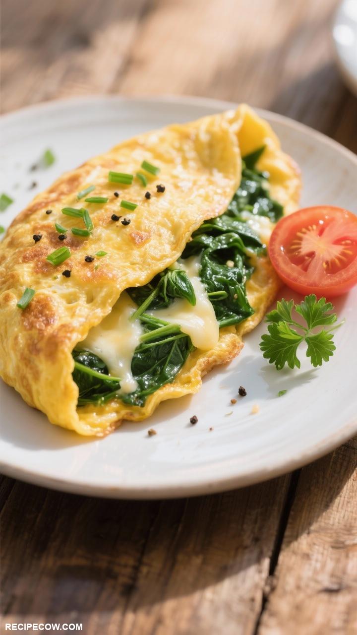 easy dinner ideas Savory Spinach and Cheese Omelette