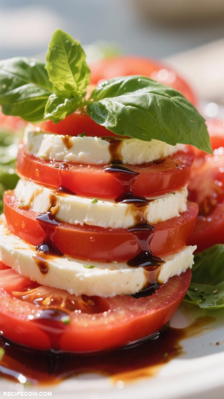 easy lunch recipes Caprese Salad with Balsamic Glaze