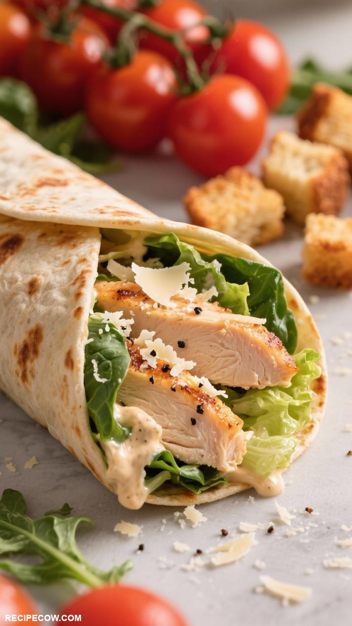 easy lunch recipes Chicken Caesar Salad Wrap