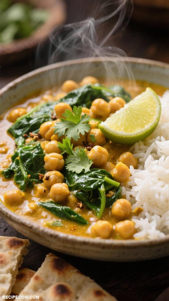 easy lunch recipes Chickpea and Spinach Curry