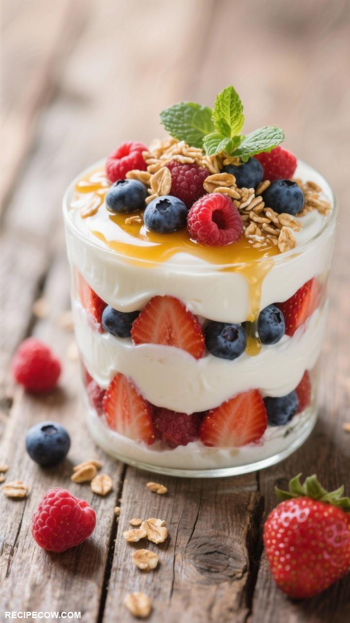 easy lunch recipes Greek Yogurt Parfait with Berries