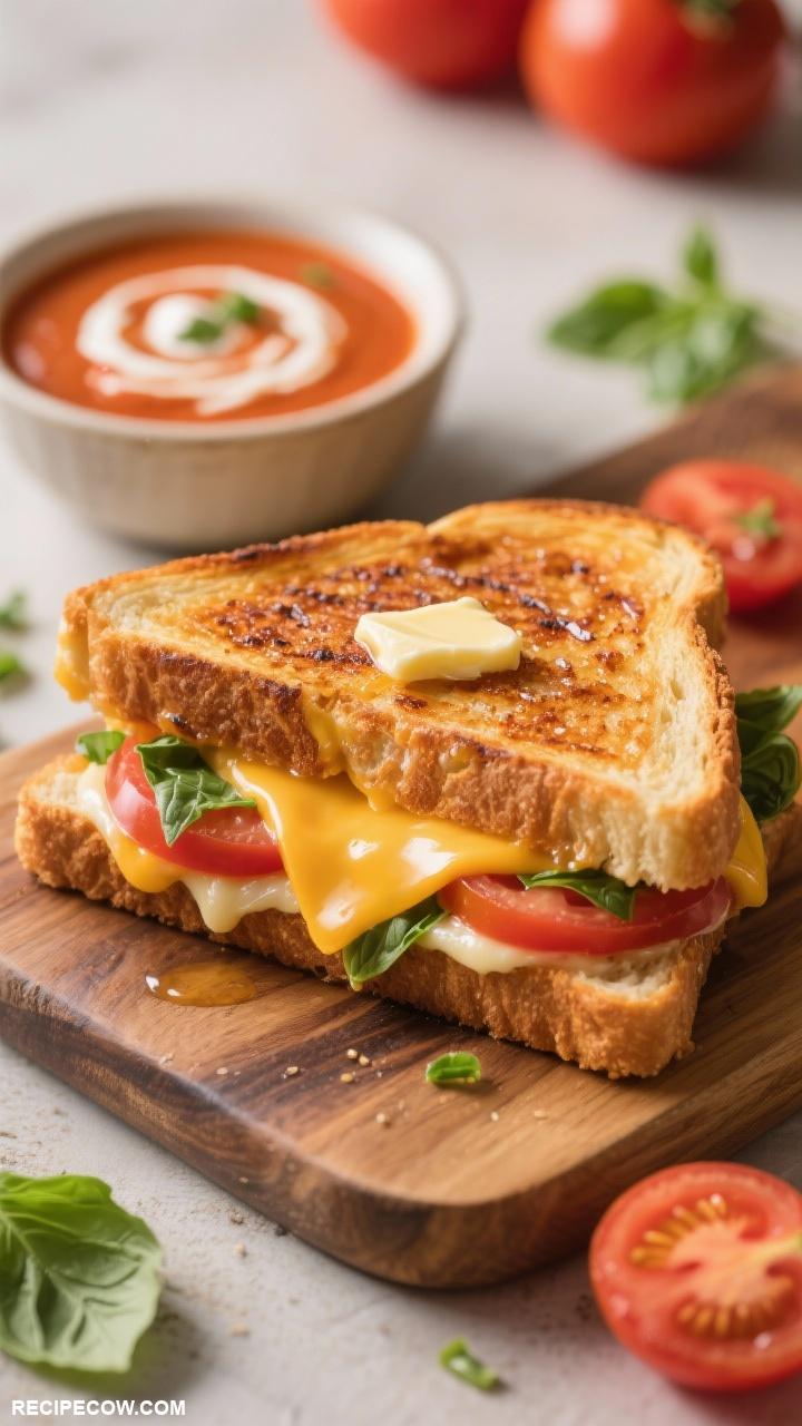 easy lunch recipes Tomato Basil Grilled Cheese Sandwich