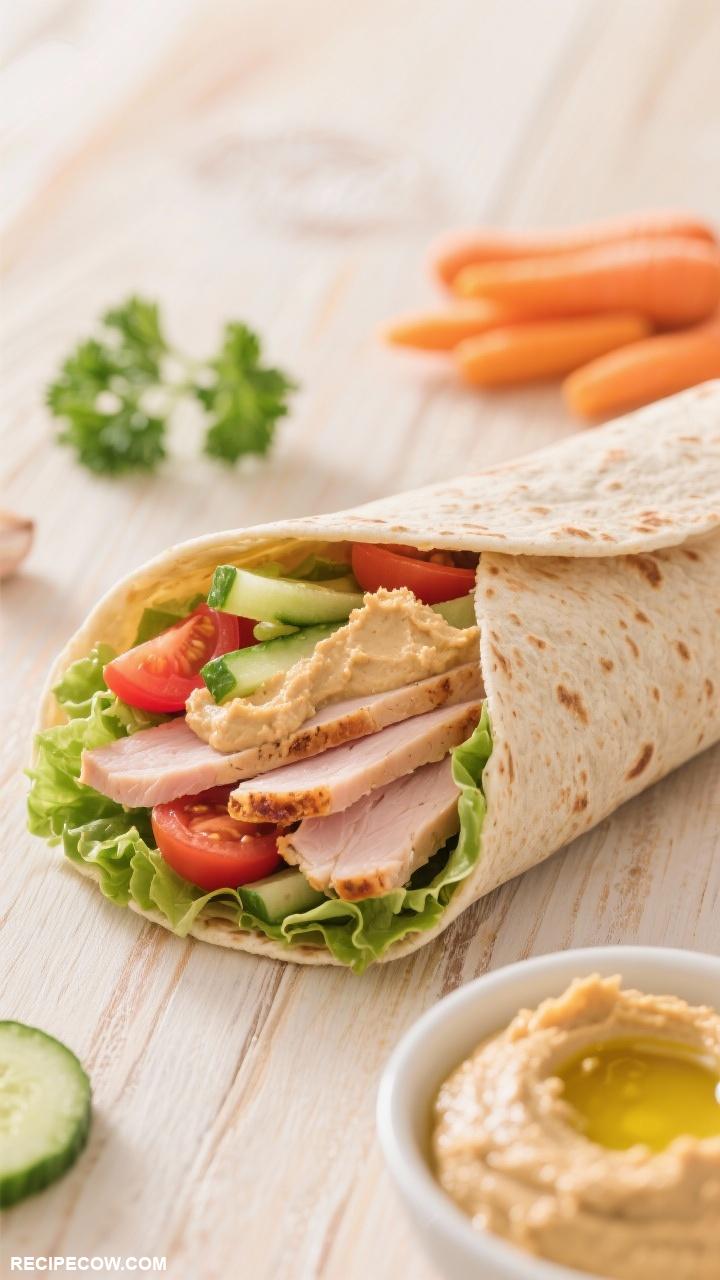 easy lunch recipes Turkey and Hummus Wrap