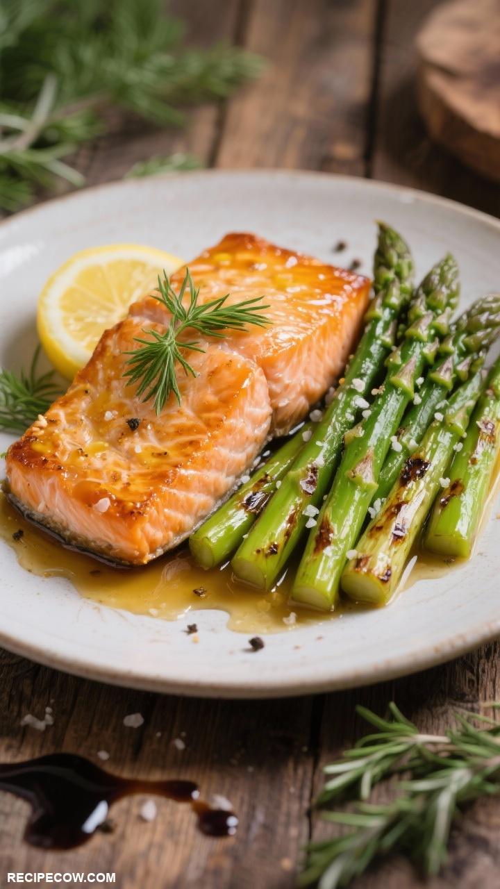 healthy dinner recipes Baked Salmon with Asparagus