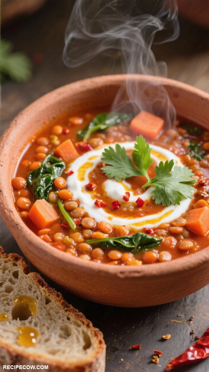 healthy dinner recipes Spicy Lentil Soup Delight