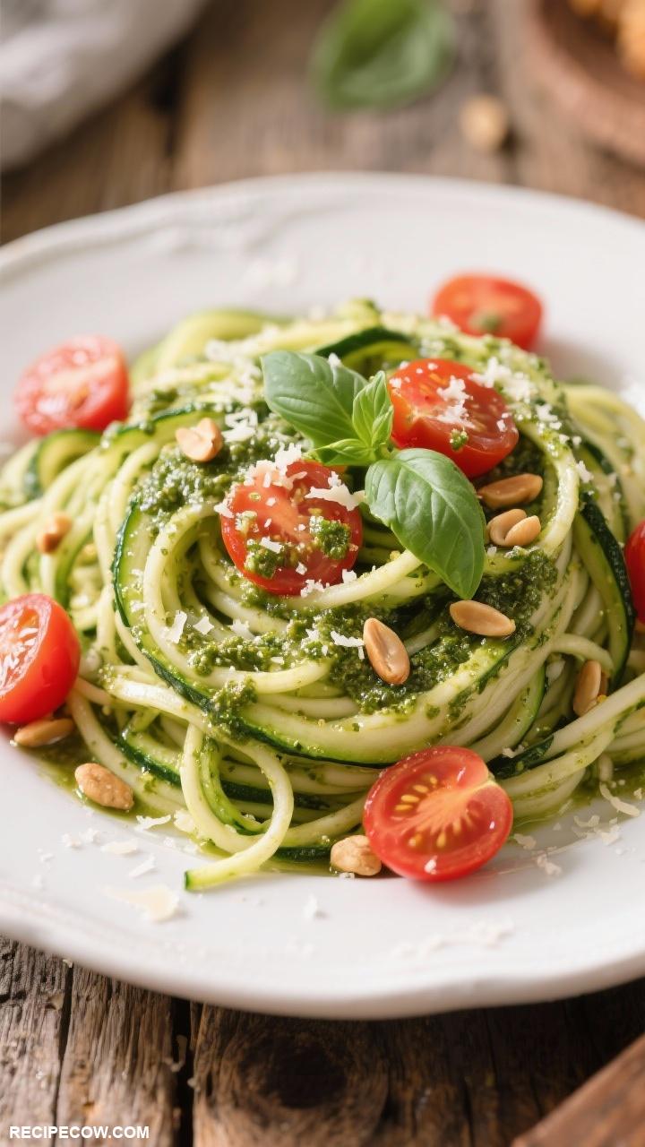 healthy dinner recipes Zucchini Noodles with Pesto