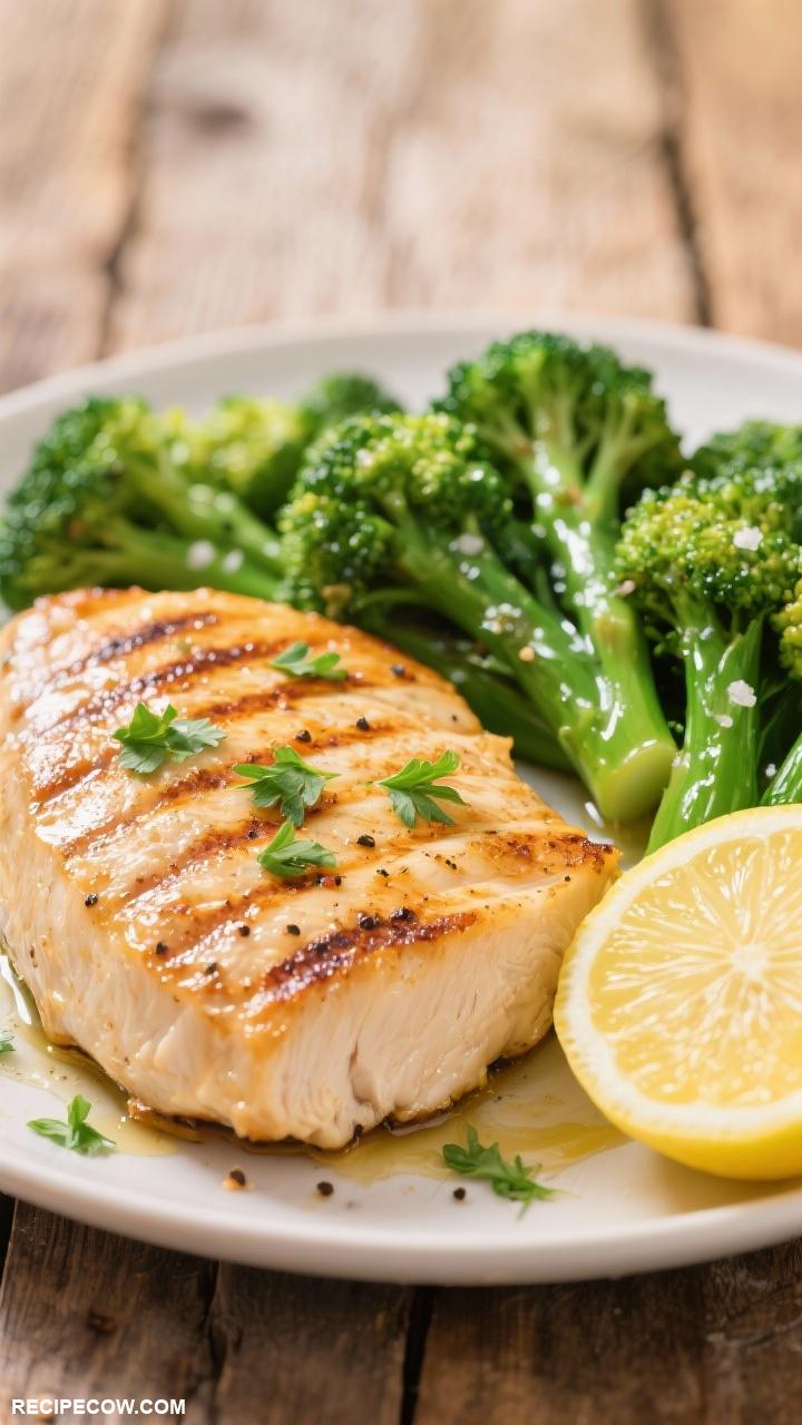 healthy lunch recipes Grilled Chicken with Steamed Broccoli