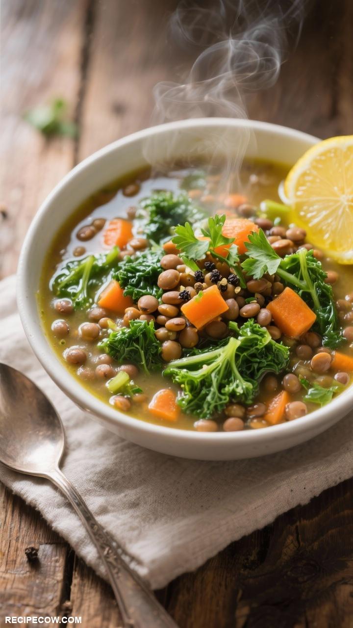 healthy lunch recipes Lentil Soup with Kale and Carrots