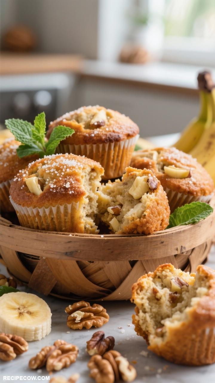 light breakfast recipes Breakfast Banana Muffins with Walnuts