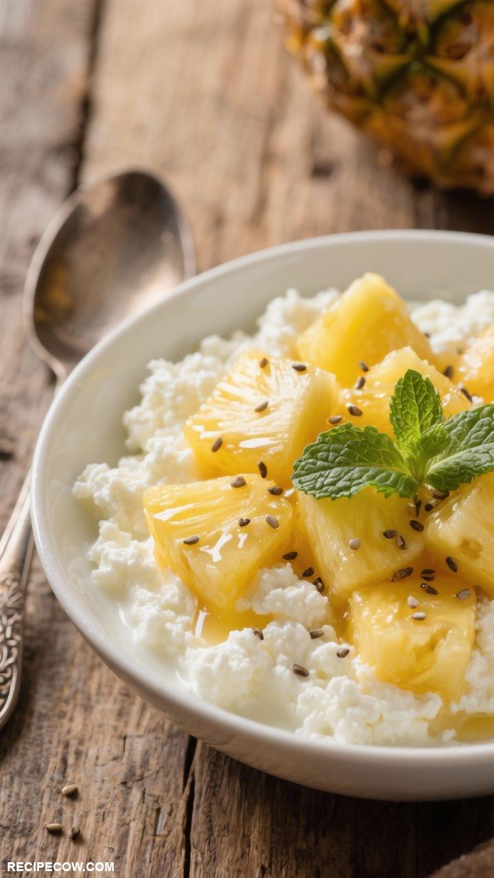 light breakfast recipes Cottage Cheese with Pineapple Chunks
