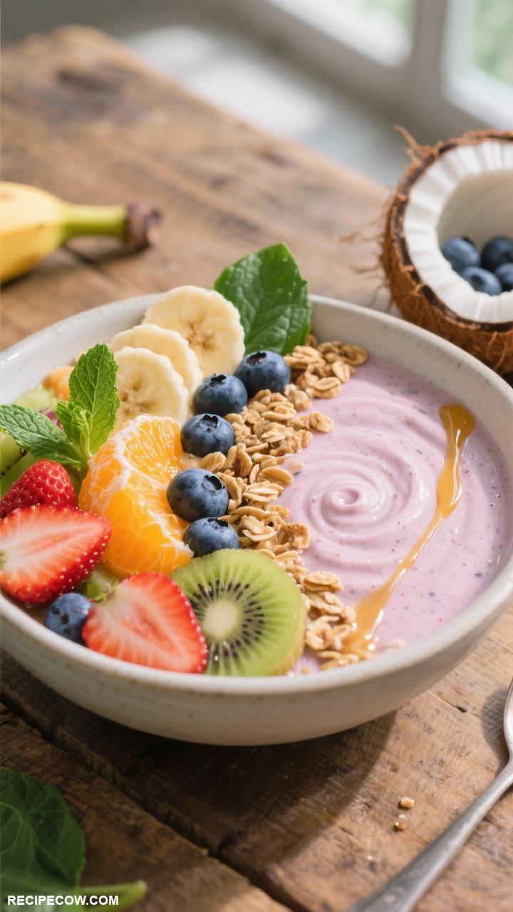 light breakfast recipes Smoothie Bowl with Fresh Fruit