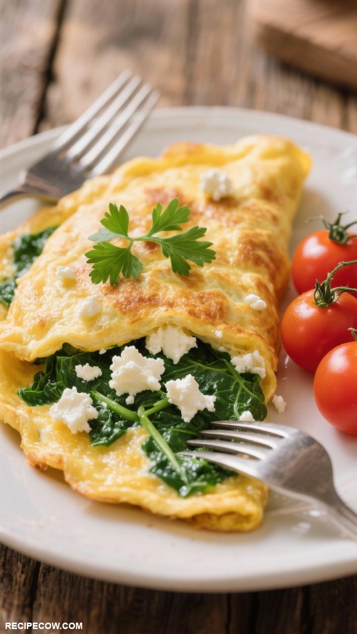 light breakfast recipes Spinach and Feta Omelette