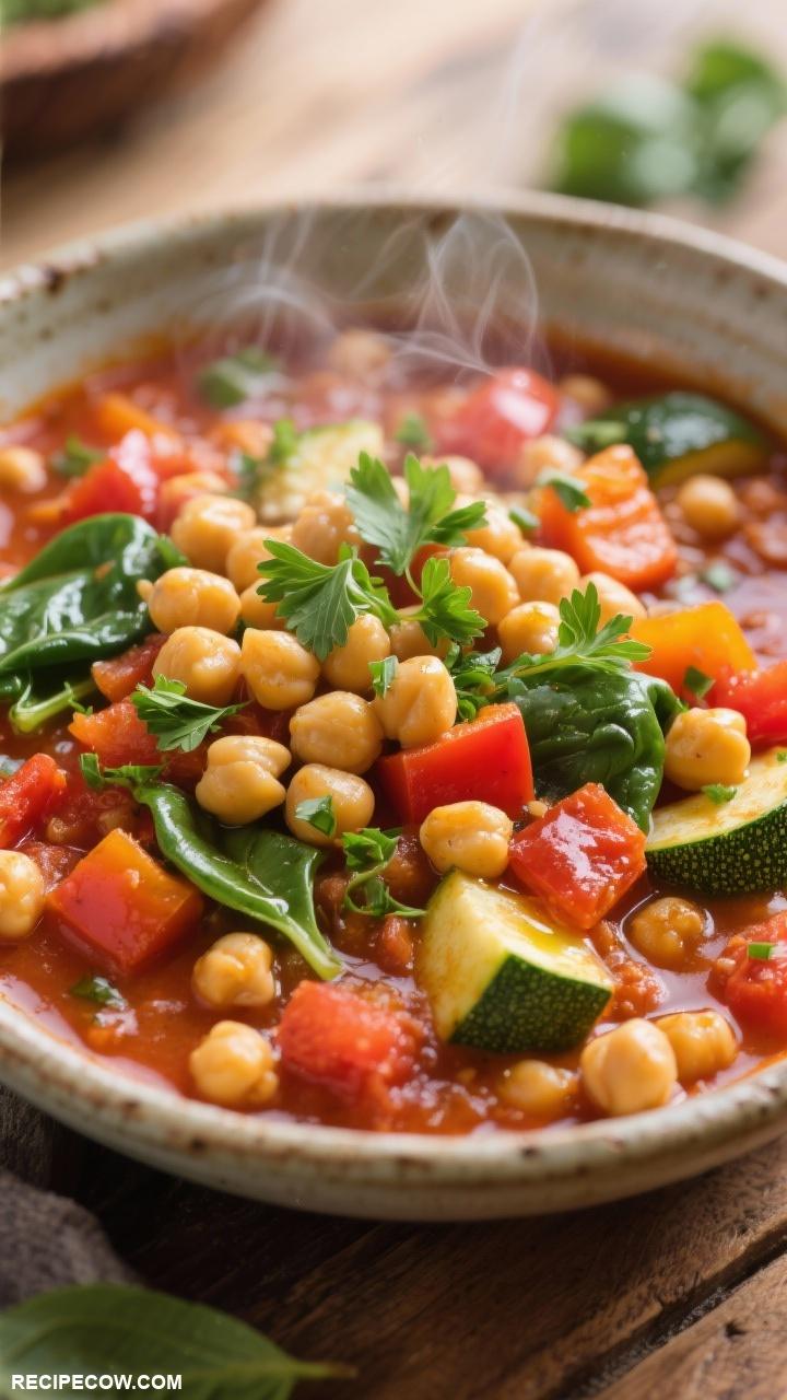 one pan dinners One Pan Mediterranean Chickpea Stew