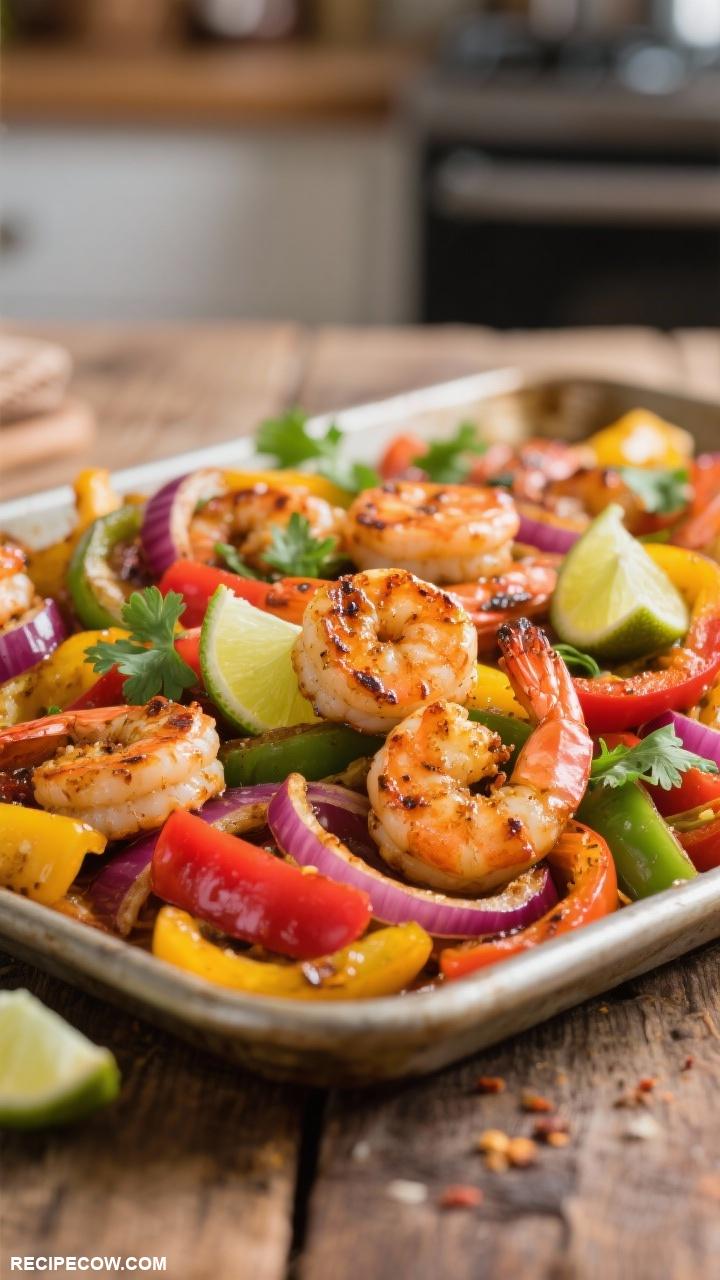 one pan dinners Sheet Pan Shrimp Fajitas