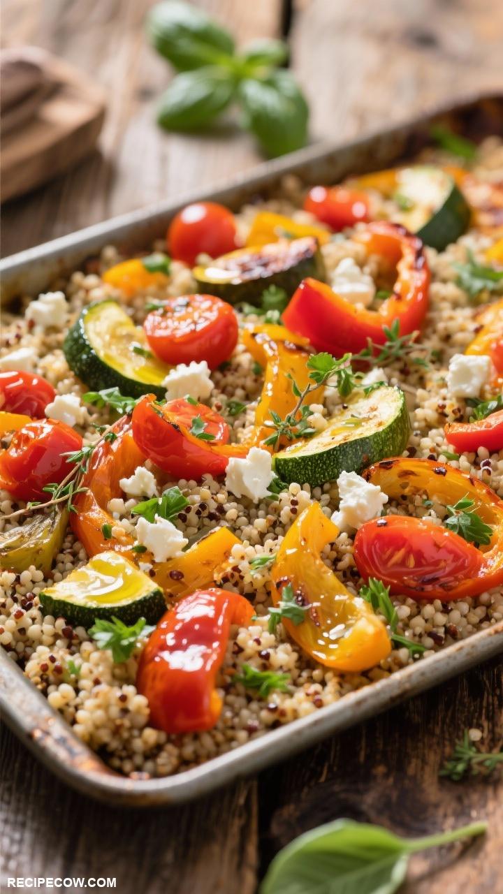 one pan dinners Sheet Pan Veggie and Quinoa Bake