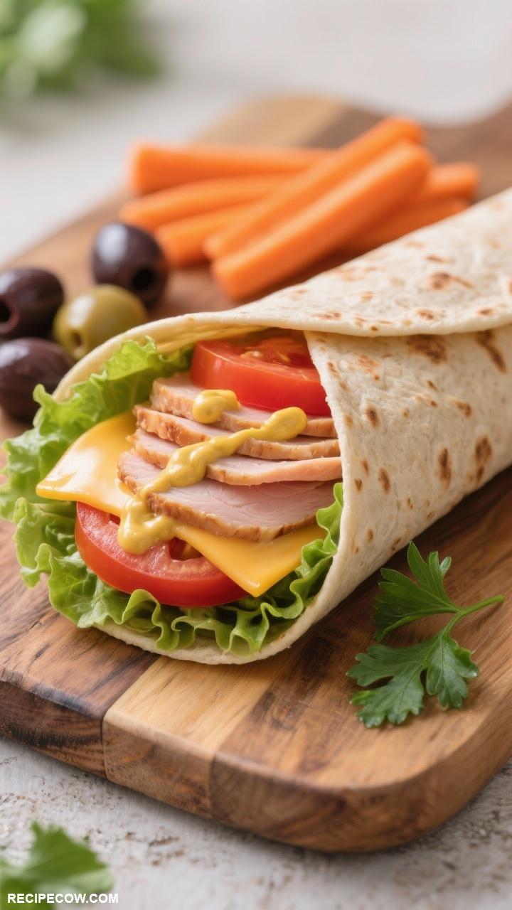 packable lunch ideas Turkey and Cheese Wraps
