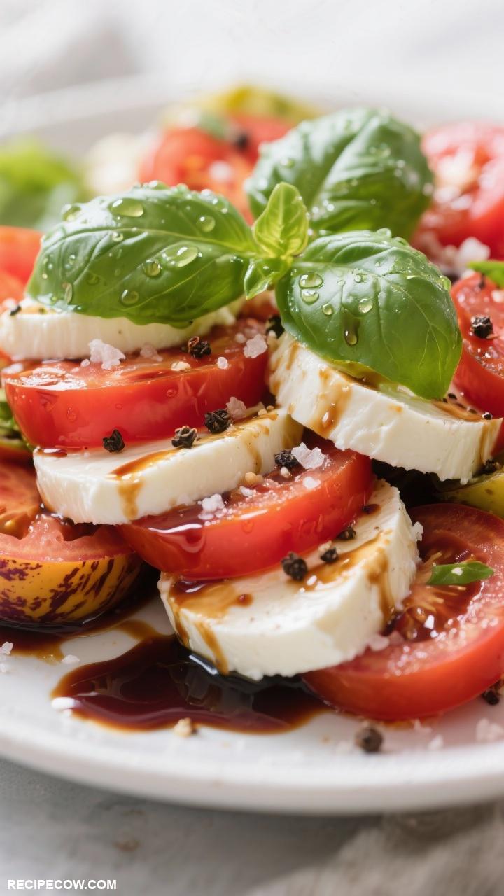 summer meals Caprese Salad with Balsamic Glaze