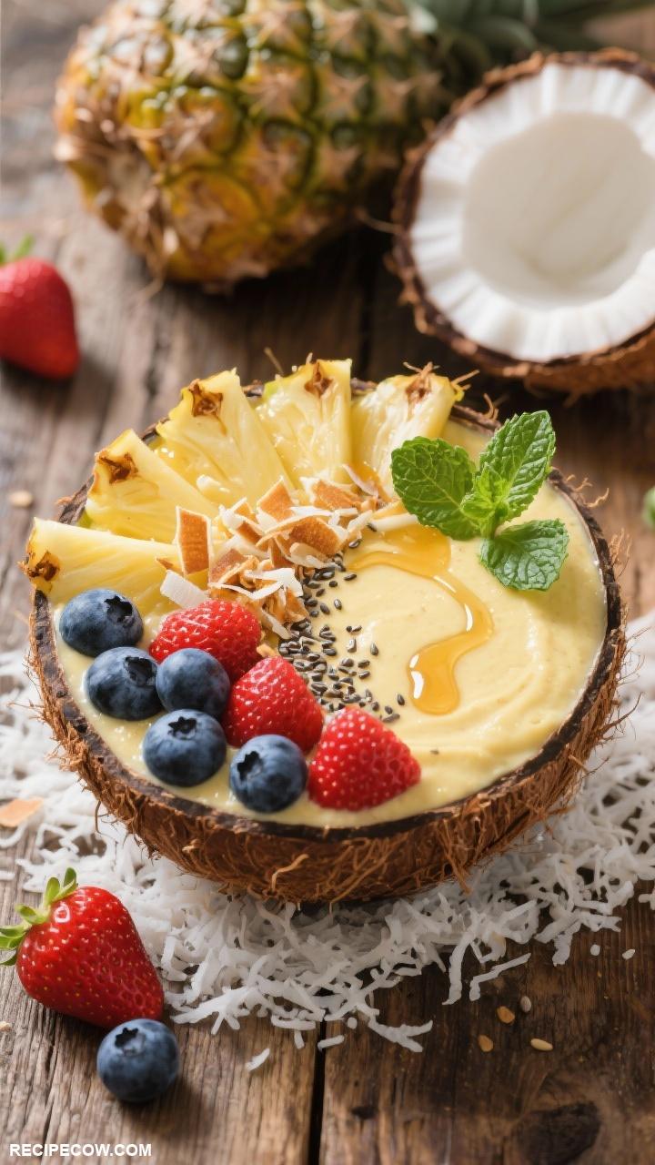 summer meals Pineapple Coconut Smoothie Bowl