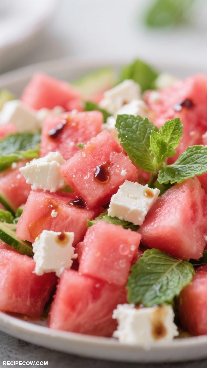 summer meals Watermelon Feta Salad with Mint