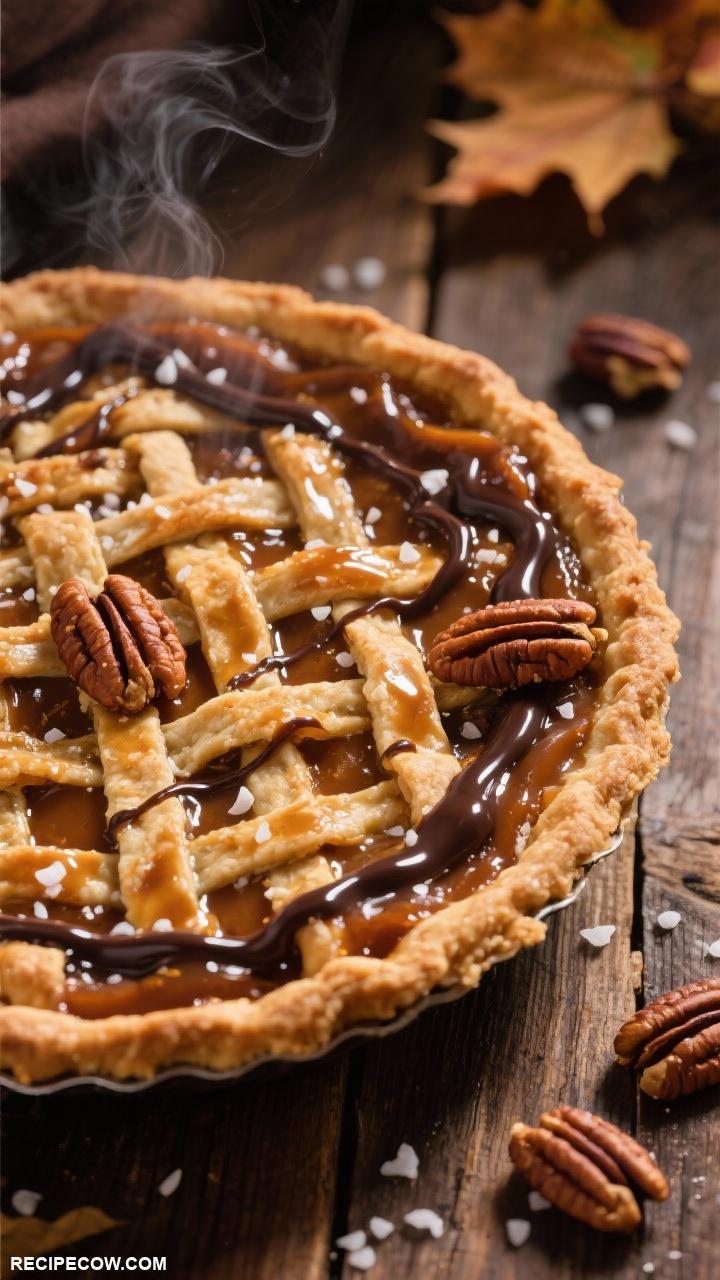 thanksgiving recipes Pecan Pie with Chocolate Drizzle