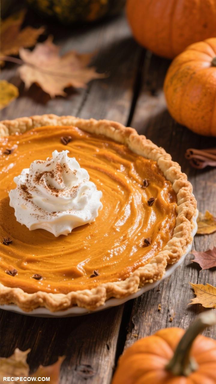 thanksgiving recipes Pumpkin Pie with Whipped Cream