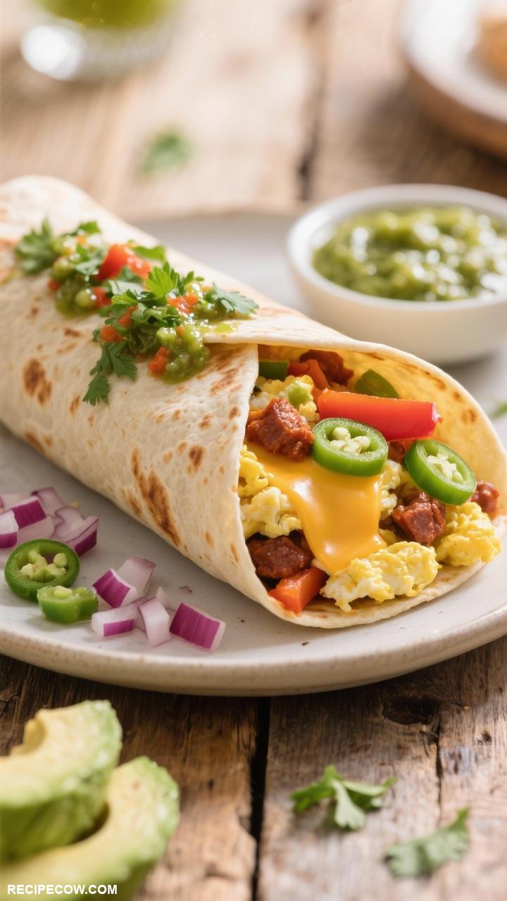 weekend breakfast ideas Breakfast Burritos with Salsa Verde
