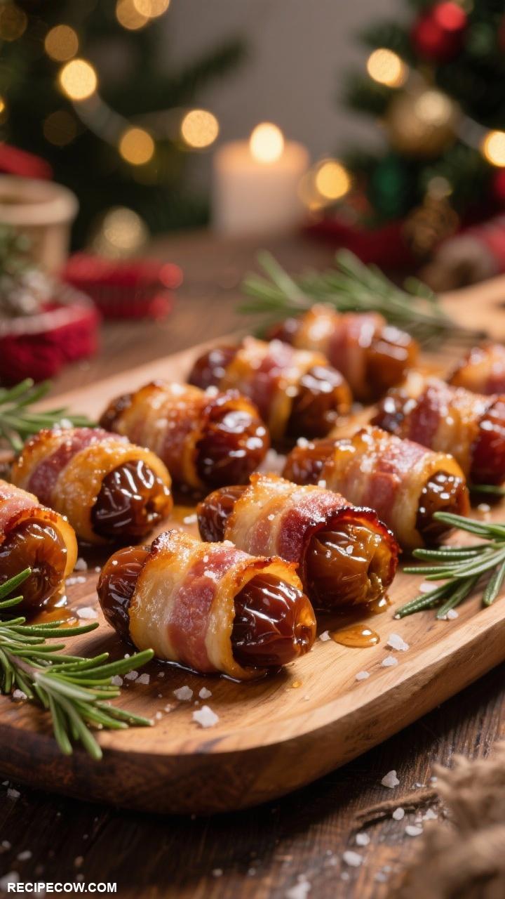 christmas appetizers Bacon Wrapped Dates