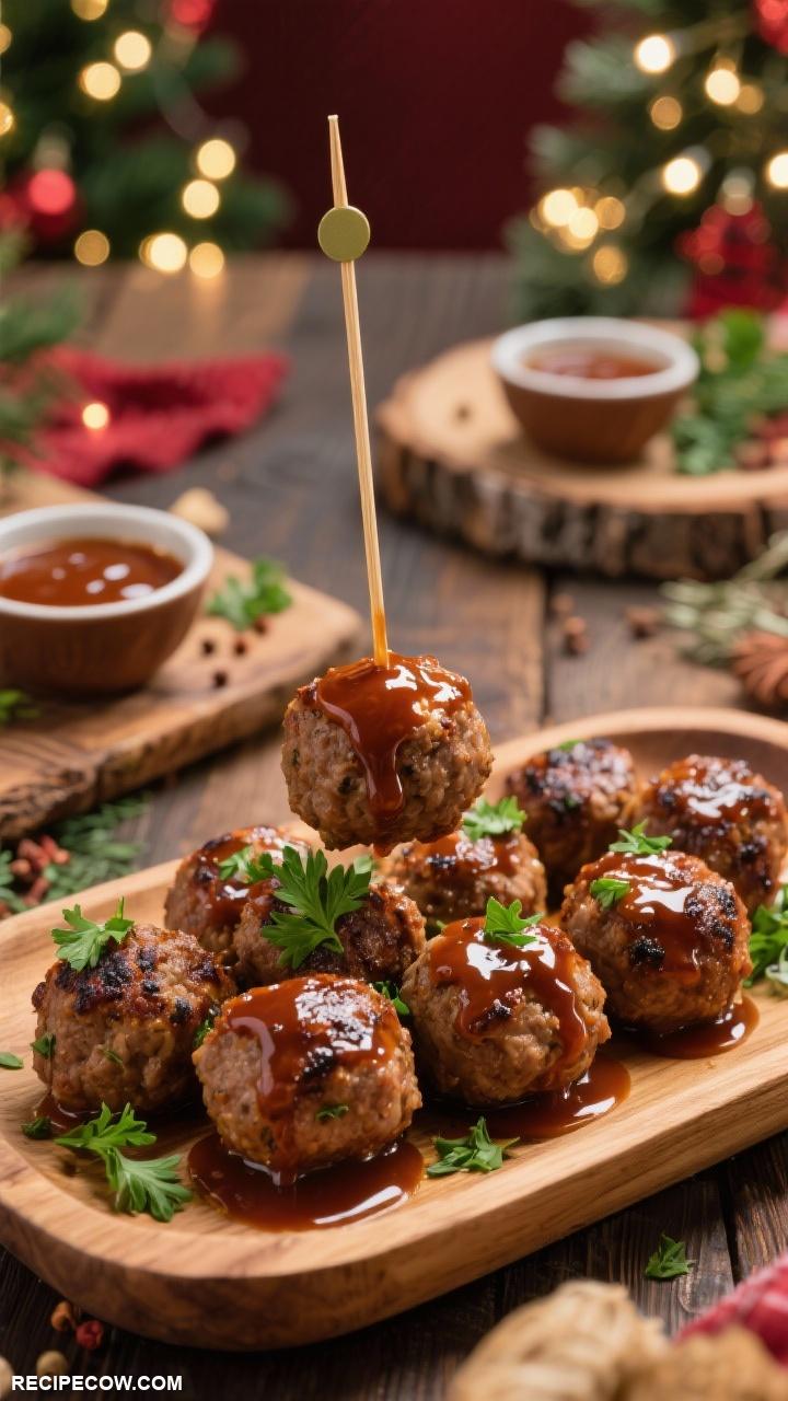 christmas appetizers Classic Meatballs in BBQ Sauce