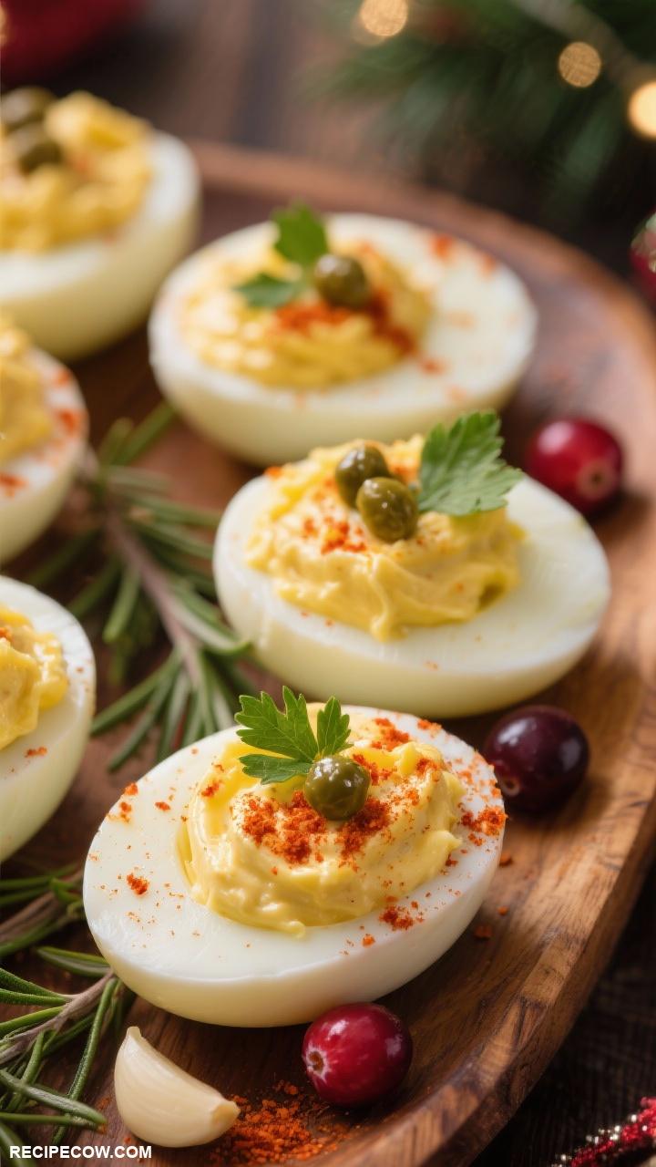 christmas appetizers Deviled Eggs with Smoked Paprika