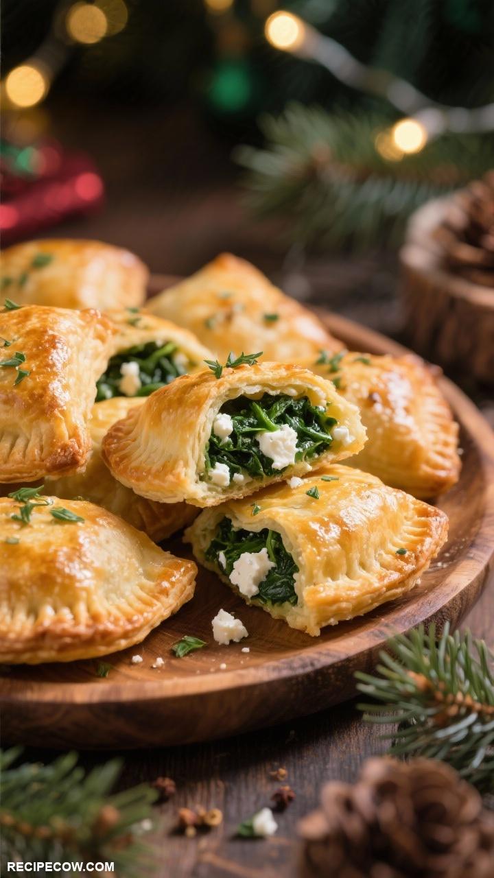 christmas appetizers Mini Spinach and Feta Puffs