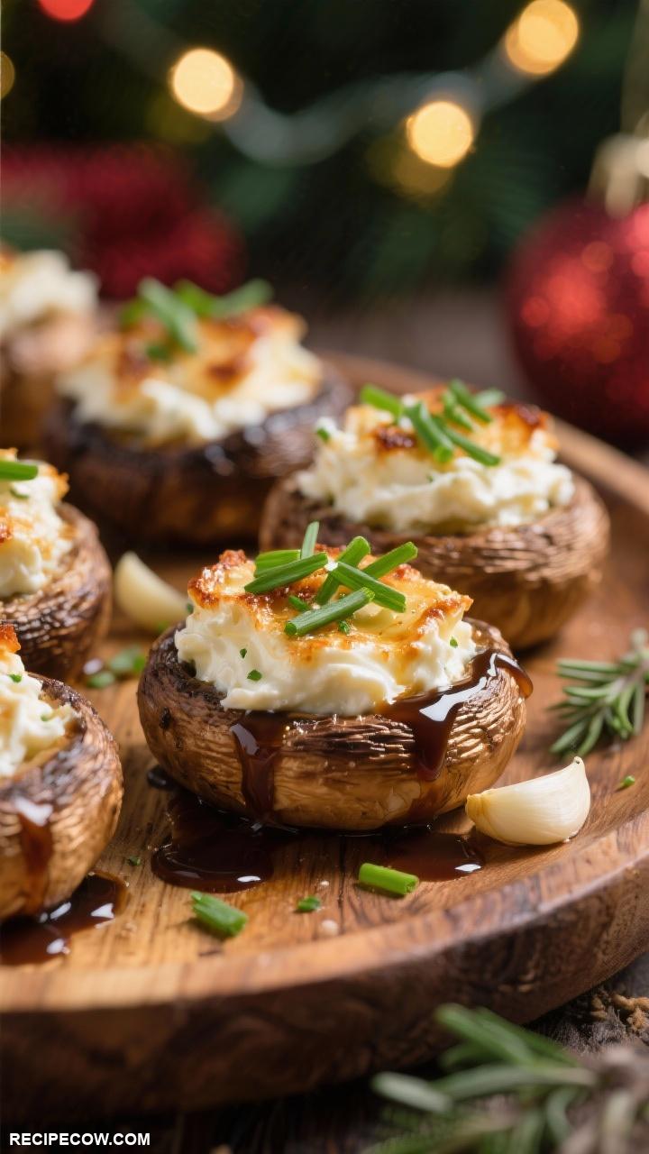 christmas appetizers Stuffed Mushrooms with Cream Cheese