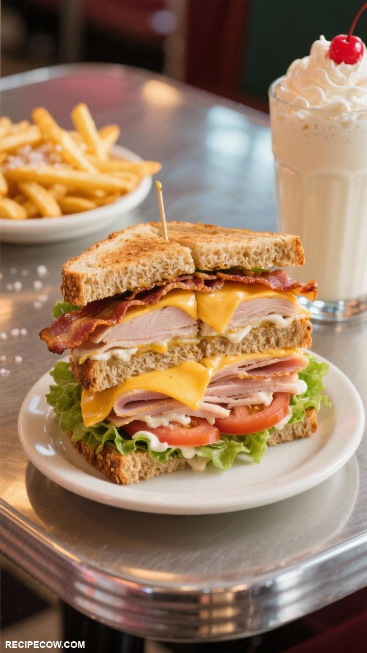 classic diner foods Club Sandwich Delight
