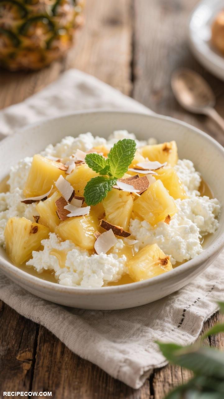 cold breakfast recipes Cottage Cheese with Pineapple Chunks