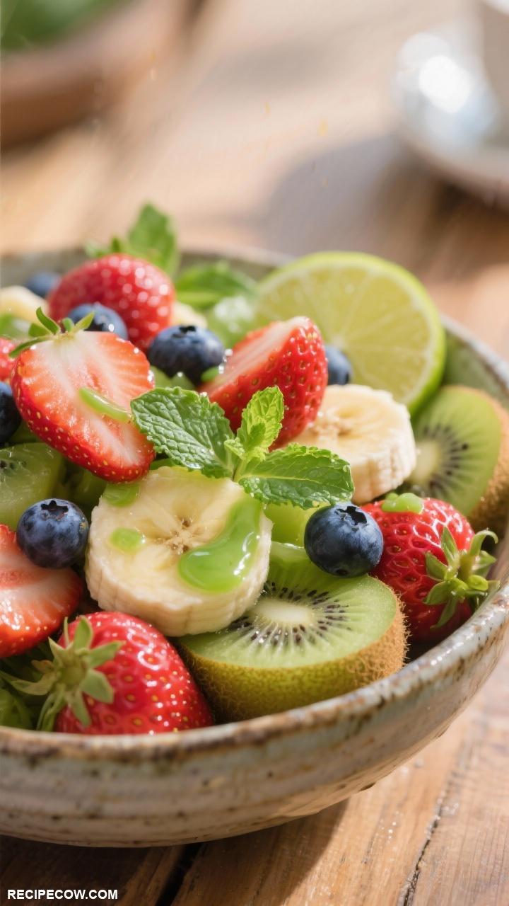cold breakfast recipes Fruit Salad with Mint Dressing