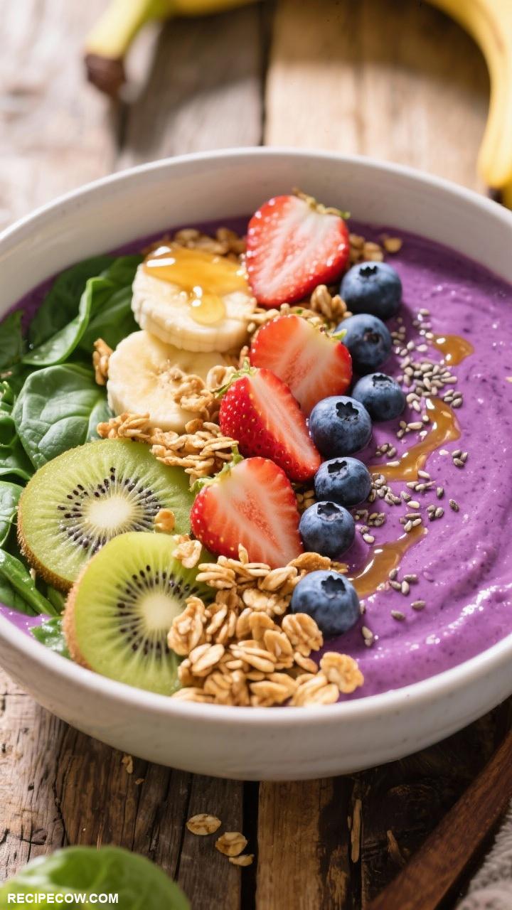 cold breakfast recipes Smoothie Bowl with Granola Topping