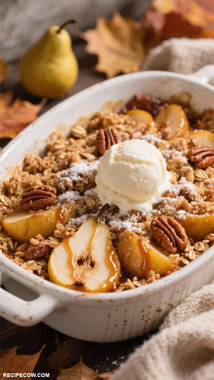 cozy fall meals Spiced Pear Crisp