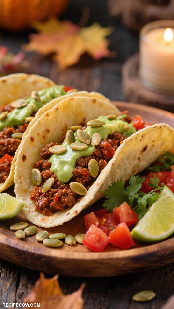 fall meal ideas Chili Pumpkin Seed Tacos