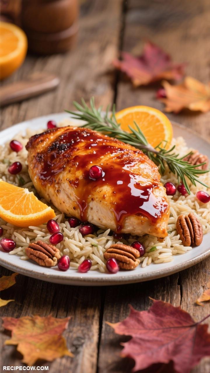 fall meal ideas Cranberry Orange Glazed Chicken